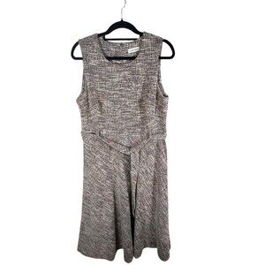 Calvin Klein Sleeveless Tweed Dress Womens Sz 14 Sparkly Belted Office Workwear